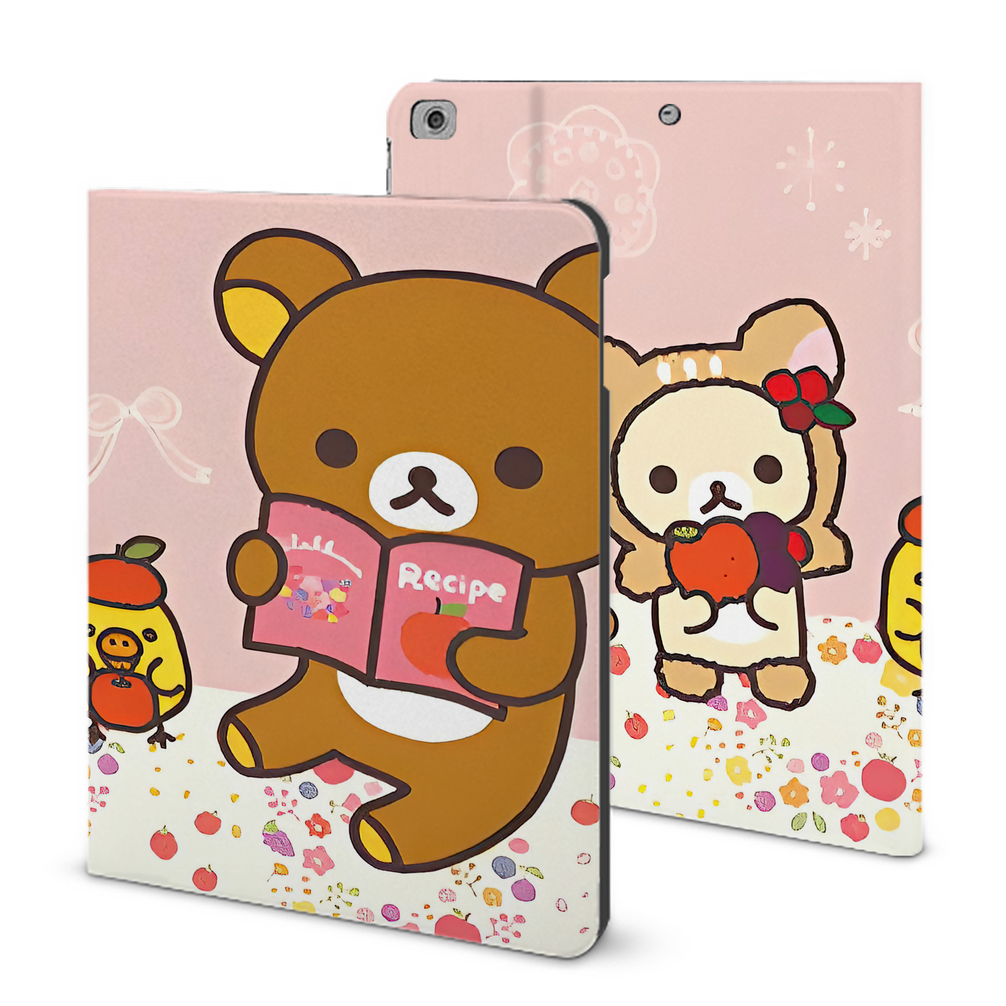 （画像用） リラックマ リラックマ キイロイトリ Rilakkuma Korilakkuma Kiiroitori IPad ケース ブック型 PUレザー TPU 耐衝撃 軽量 薄型 ペン収納なし 全面保護 IPad 各モデル対応